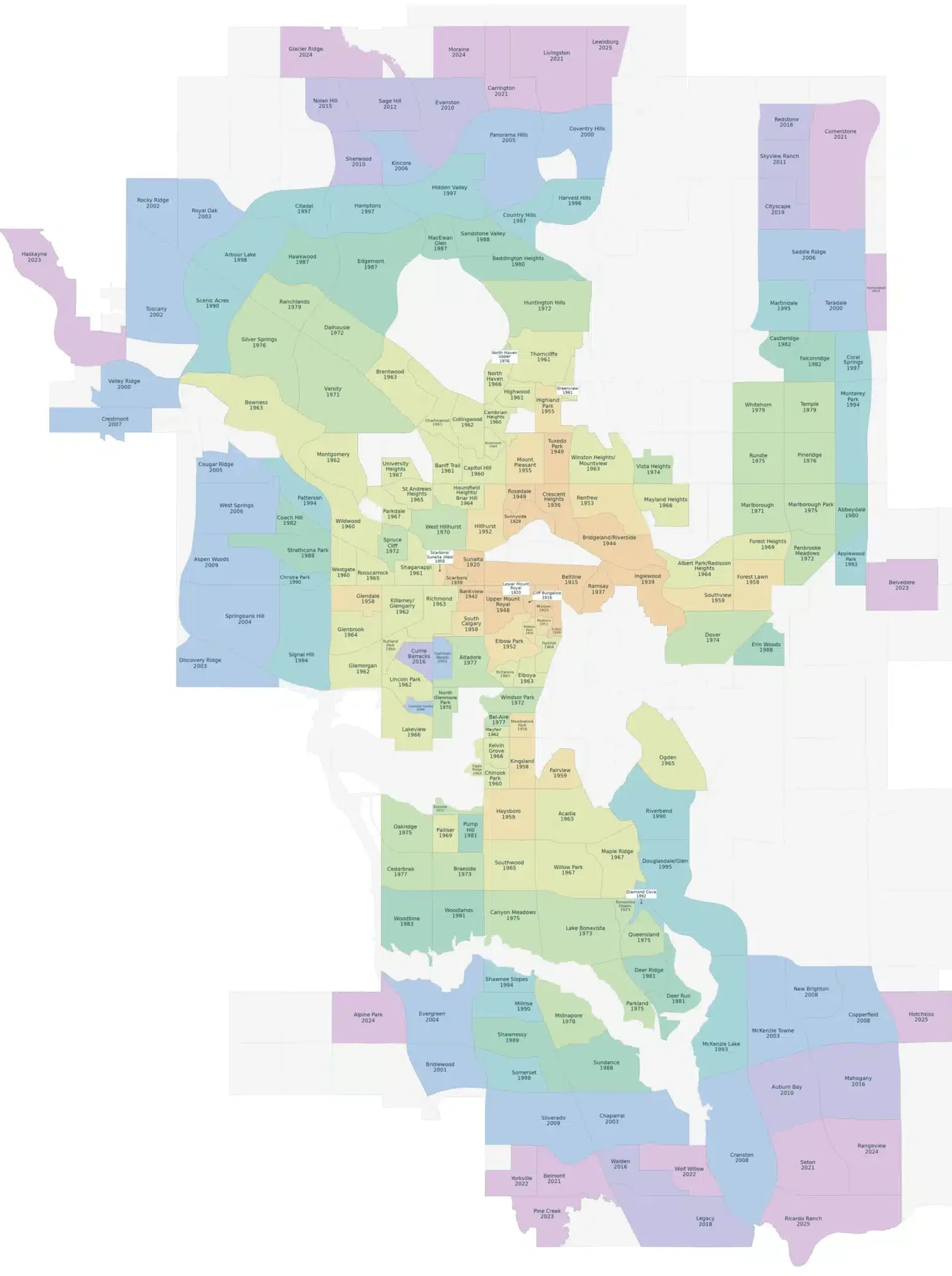 One City, Many Birthdays: Calgary’s Growth in a Map